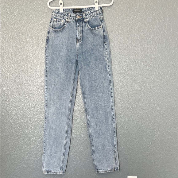 White Fox Boutique Light Blue Straight Leg Jeans - Picture 2 of 14